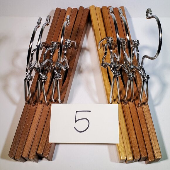 VINTAGE WOOD PANTS HANGERS..1970 ERA..BUNDLE NO. FIVE..BUNDLE QUANTITY: SIX - Picture 2 of 3